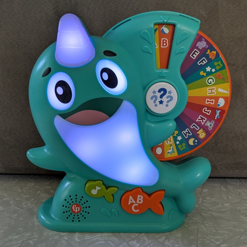 Fisher Price Linkimals Learning Narwhal Interactive Toddler Toy - WORKS!